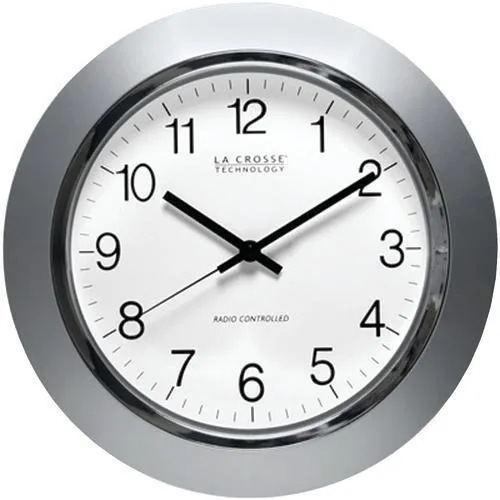 La Crosse Technology 14&amp;quot; Silver &amp;amp; Chrome Atomic Wall Clock (pack of 1 Ea)