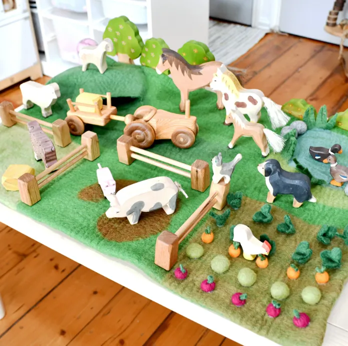 Large Farm Felt Play Mat Playscape