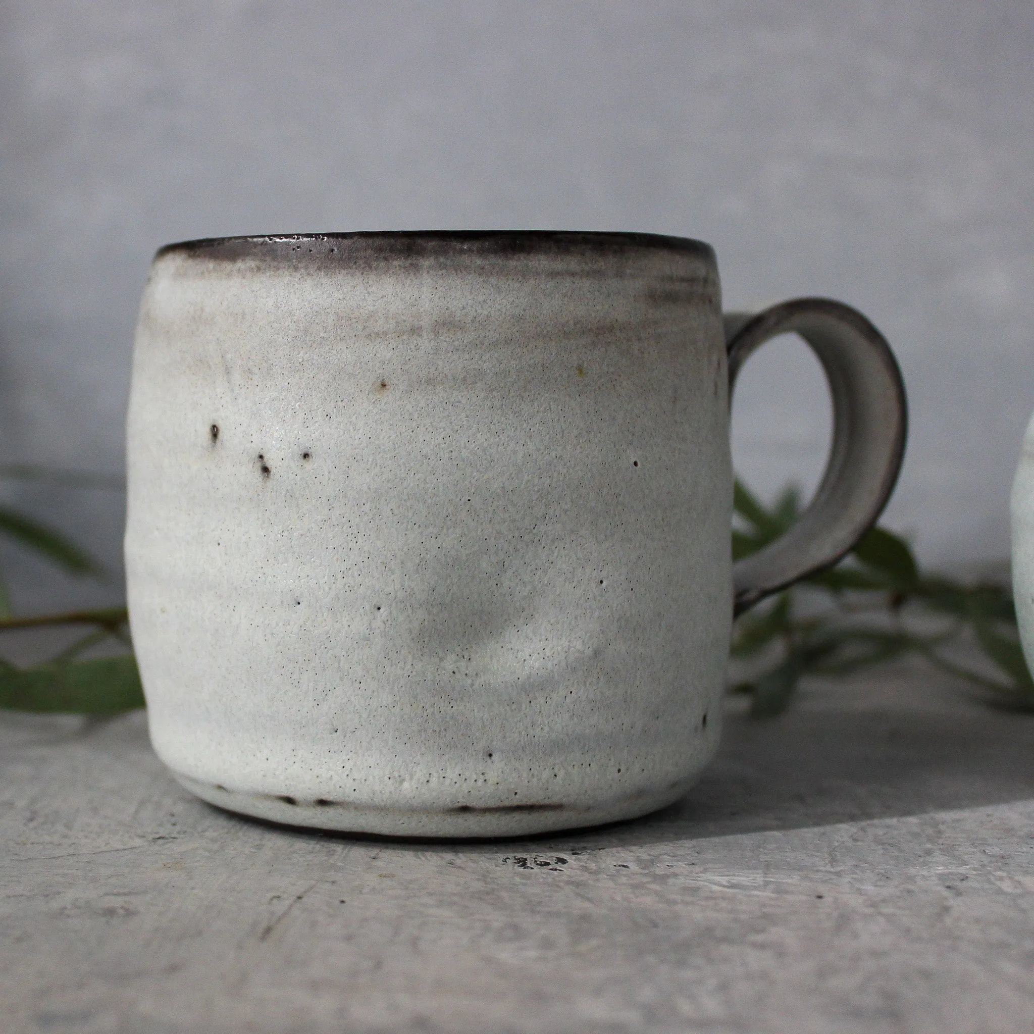 Large Grey Handled Mugs