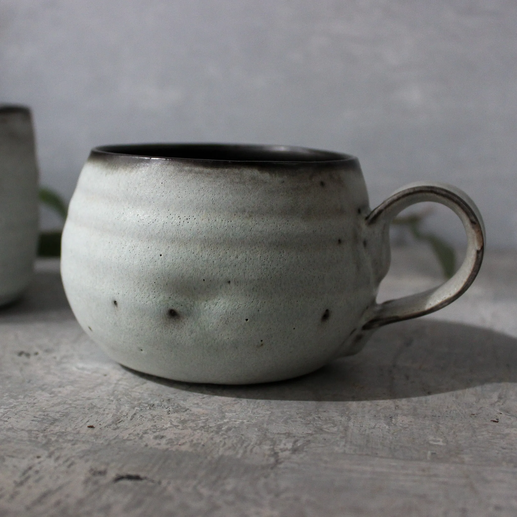 Large Grey Handled Mugs