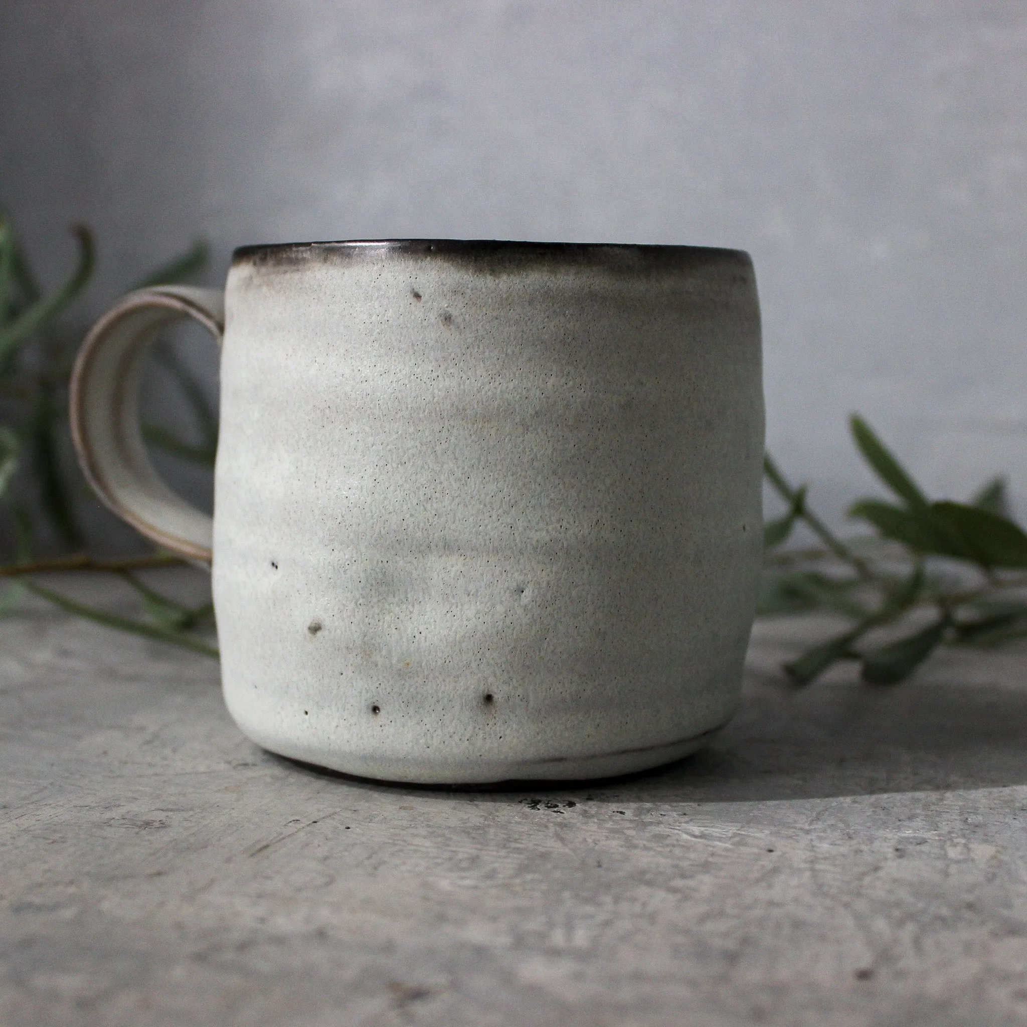 Large Grey Handled Mugs