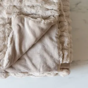 Latte Faux Fur Throw Blanket