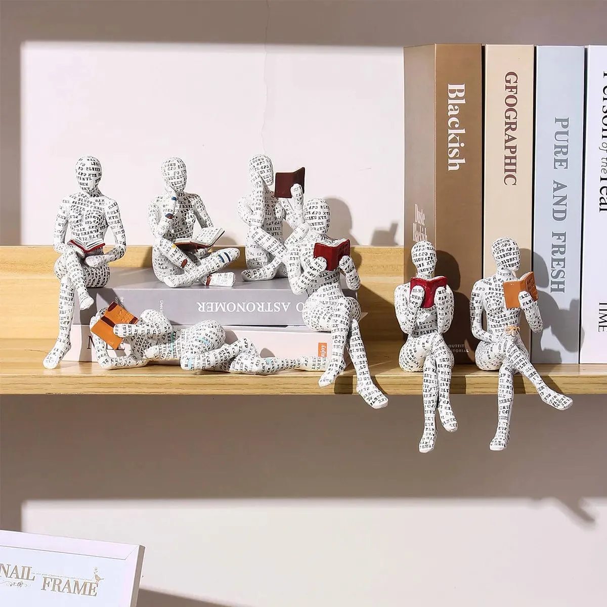 Literary Elegance: Resin Ornaments Featuring a Reading Lady