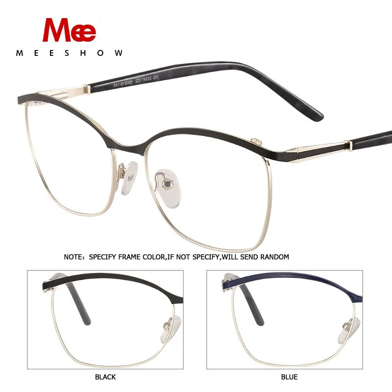 Meeshow Women's Full Rim Oval Eyeglasses Titanium Alloy 8913