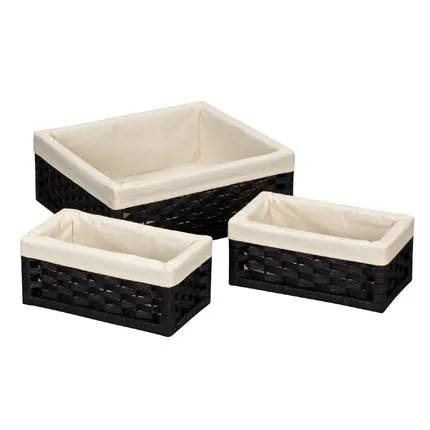 Modern 3-pc Paper Rope Utility Basket Set