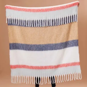 Navy Tan Cuddle Throw Blanket