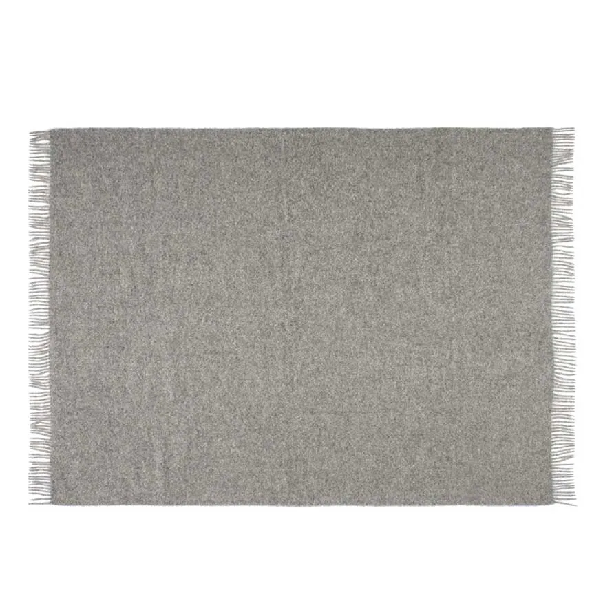 NZ Lambswool Nevis Throw - Ash