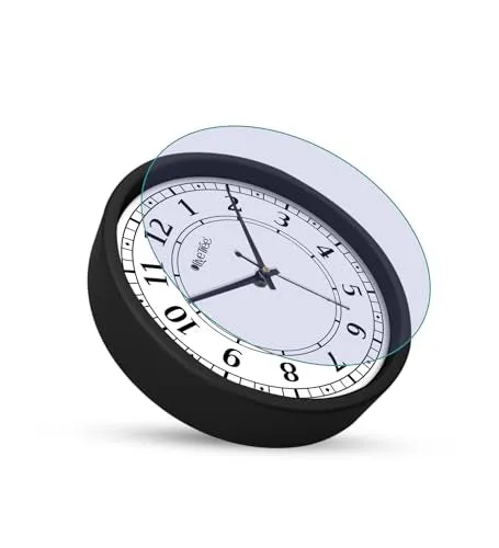 Olive Tree 8-Inch Plastic Analog Wall Clock/Table Clock - Modern Dial Latest Stylish Table Clock (Black Frame, Quartz Movement)-1017