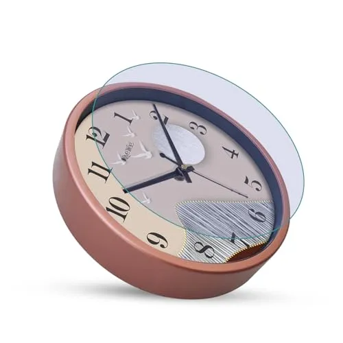 Olive Tree 8-Inch Plastic Analog Wall Clock/Table Clock - Modern Dial Latest Stylish Table Clock (Copper Frame, Quartz Movement)-1057