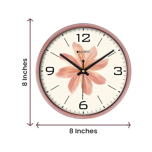 Olive Tree 8-Inch Plastic Analog Wall Clock/Table Clock - Modern Dial Latest Stylish Table Clock (Copper Frame, Quartz Movement)-1061