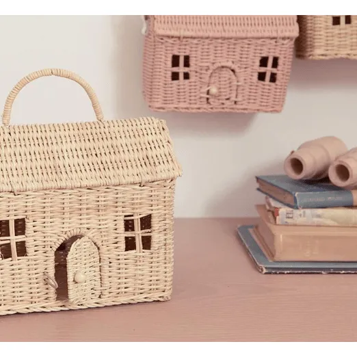 Olli Ella Rattan Casa Clutch Straw