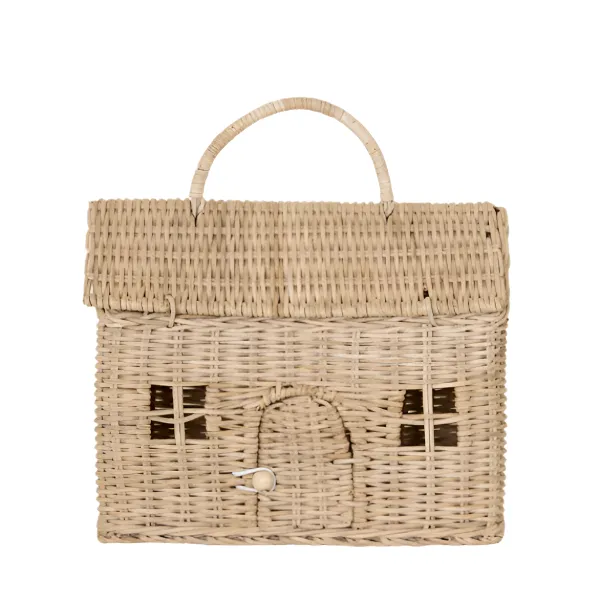 Olli Ella Rattan Casa Clutch Straw