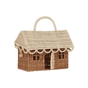 Olli Ella Rattan Gingerbread Casa Clutch - Natural & Straw