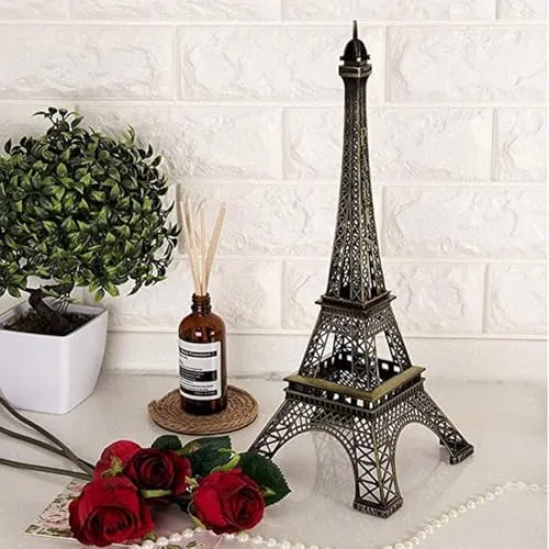 Omnigood Antique Finish 3D Metal Paris Eiffel Tower, Gold | Decorative Showpiece | Cabinet | Pack of 1