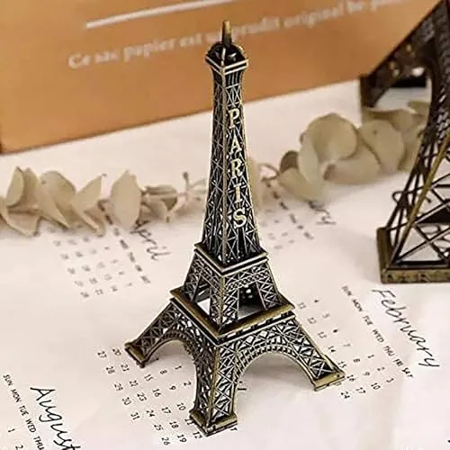 Omnigood Antique Finish 3D Metal Paris Eiffel Tower, Gold | Decorative Showpiece | Cabinet | Pack of 1