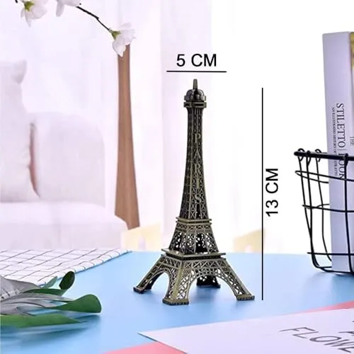 Omnigood Antique Finish 3D Metal Paris Eiffel Tower, Gold | Decorative Showpiece | Cabinet | Pack of 1