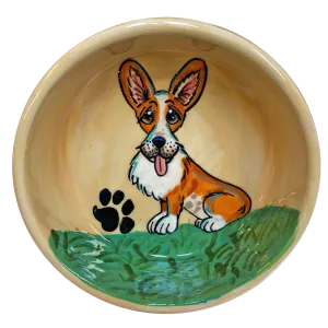 Paw Print Corgi Dog Bowl