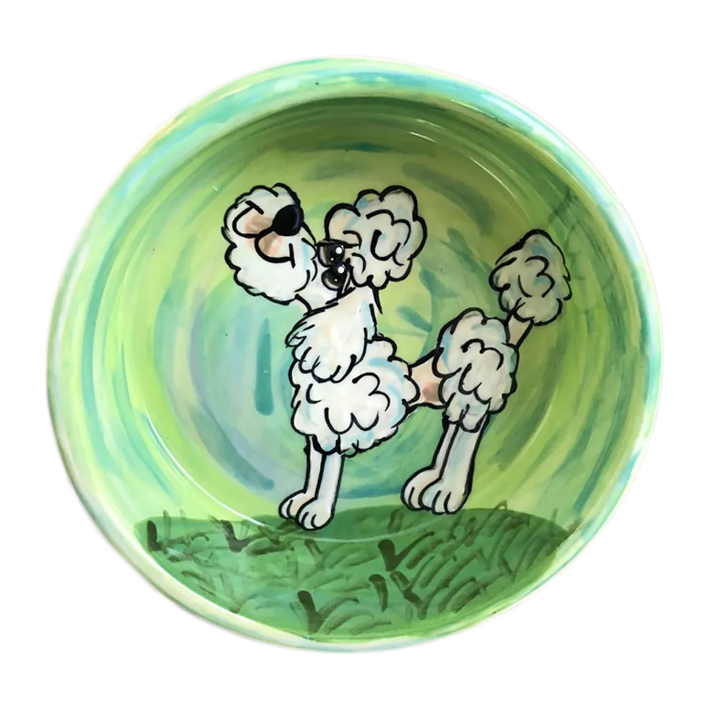 Poodle Poodinky | Hand Painted Ceramic Dog Bowl