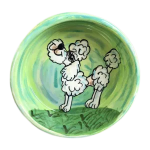 Poodle Poodinky | Hand Painted Ceramic Dog Bowl