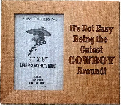 "Around Cowboy" Laser Engraved Western Picture Frame