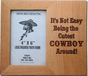 "Around Cowboy" Laser Engraved Western Picture Frame