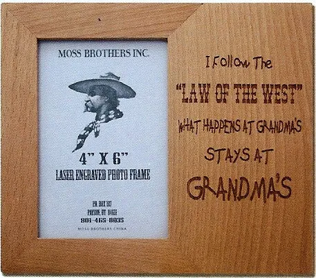 "Follow" Laser Engraved Western Picture Frame