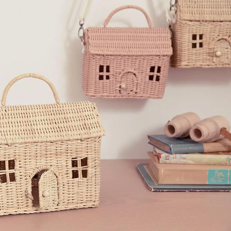 Rattan Casa Clutch - Straw