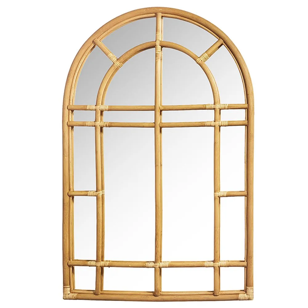 Raz Imports 2023 New Traditions 46" Rattan Arched Mirror