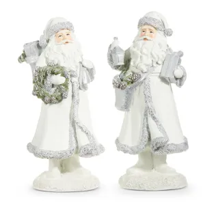 Raz Imports 2023 Winter Frost 10.5" Silver Accent Santa, Asst of 2