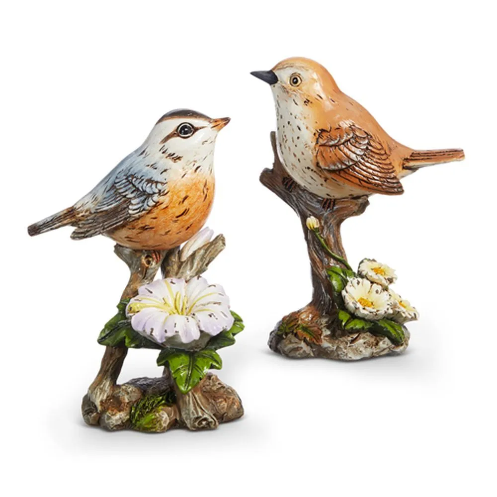 Raz Imports 2024 In Bloom 6" Vintage Bird On Perch, Asst of 2