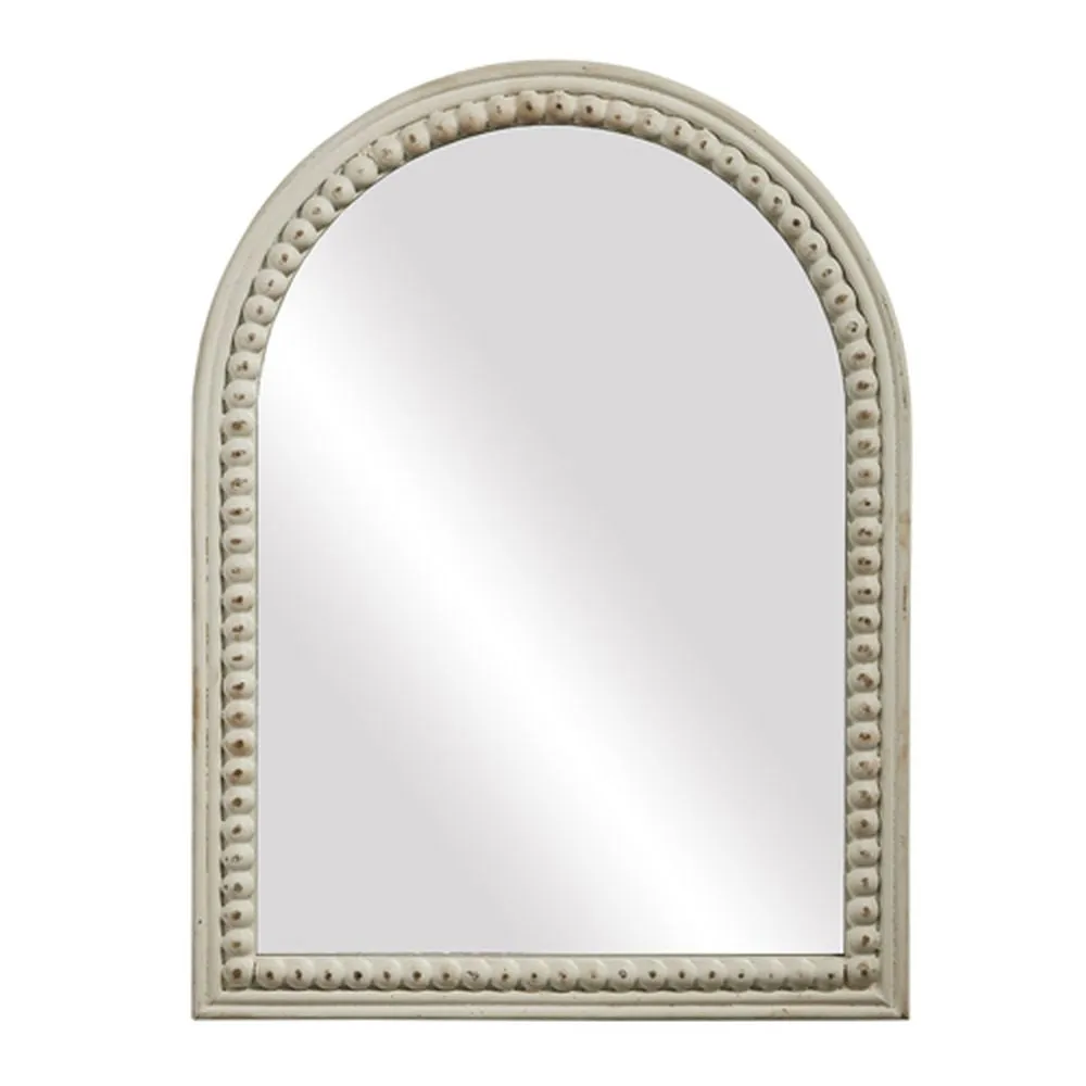 Raz Imports Green Meadows 23.75" White Beaded Edge Mirror