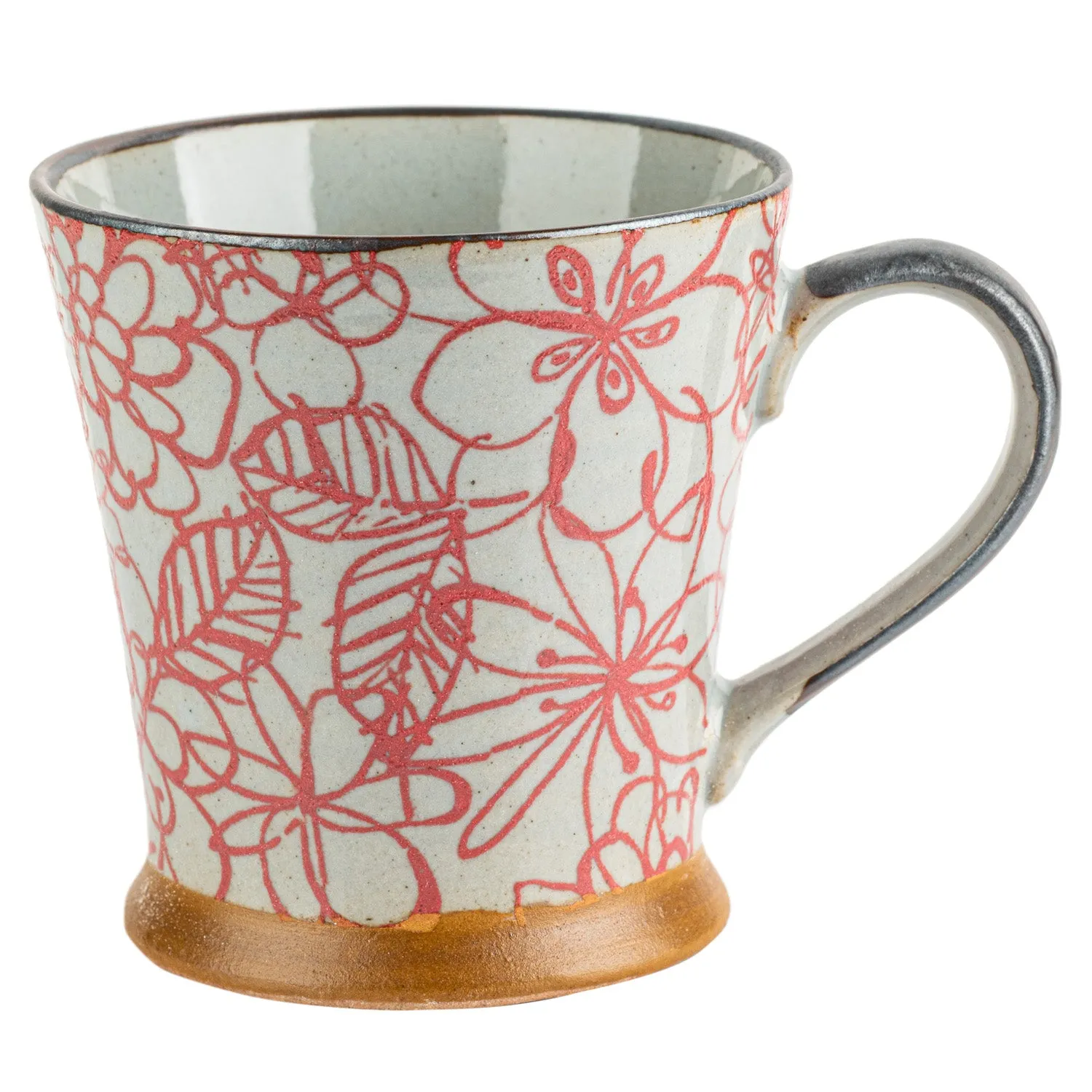 Red Flower Garden Japanese Mug