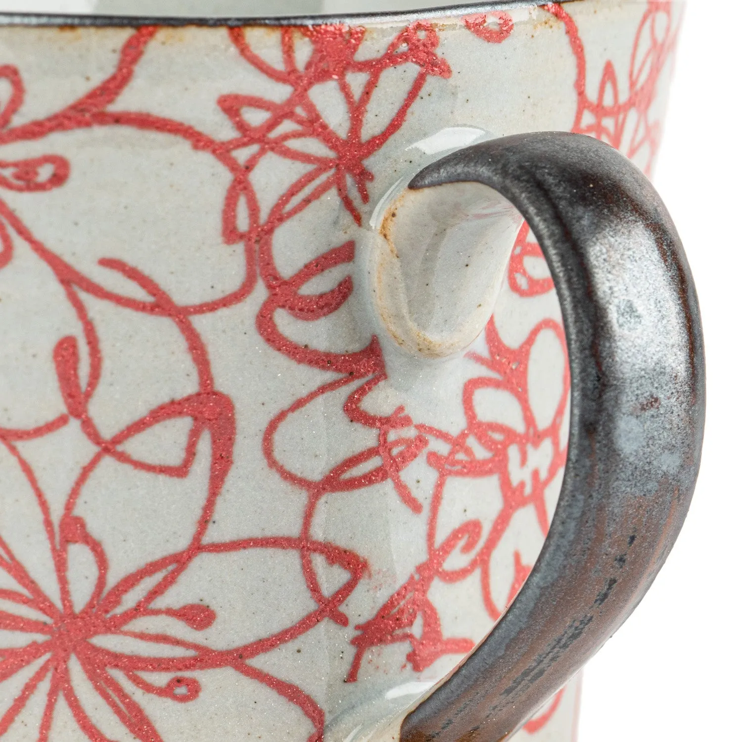 Red Flower Garden Japanese Mug