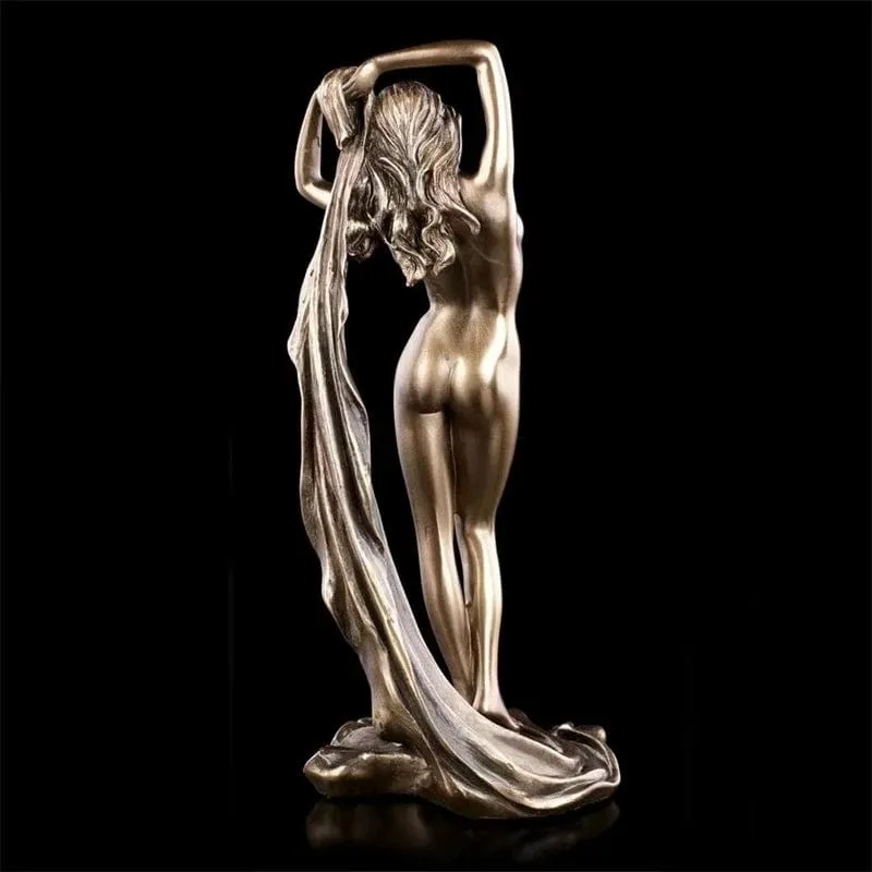 Resin Nude Lady Statue | Sexy Bathroom Sculpture | Body Art Girl Ornament | Handicraft Bedroom Décor