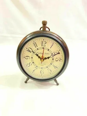 Room Decoration Handmade Wooden Table Top Clock Desk Clock 5 Inch Antique Style Home Study Living Dift Item