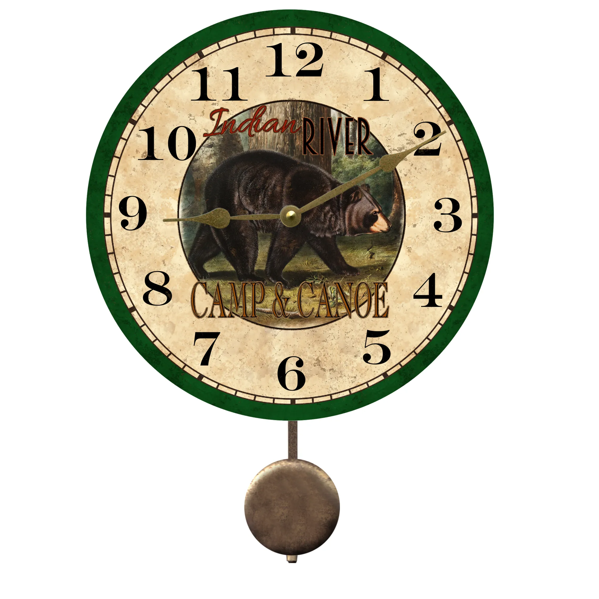 Rustic Bear Lodge Clock