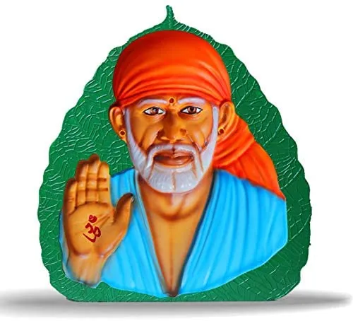 SAI Divya Sai Baba 3D Photo Frame Synthetic Wood/Painting for Temple and Home Decor. (Blue)