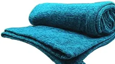 SB TEXTILES Chenille Textured Throw Blanket for Couch Sofa Throw Cover for 3 Seater Sofa (55 × 66 Inch, Blue)