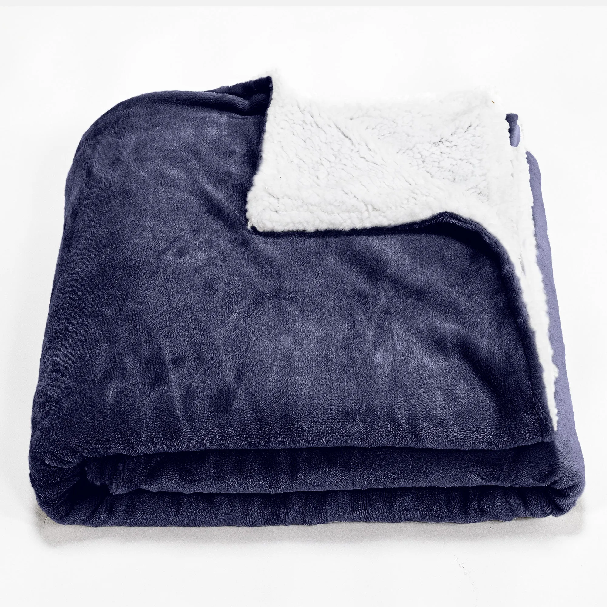 Sherpa Throw / Blanket - Fleece Dark Blue