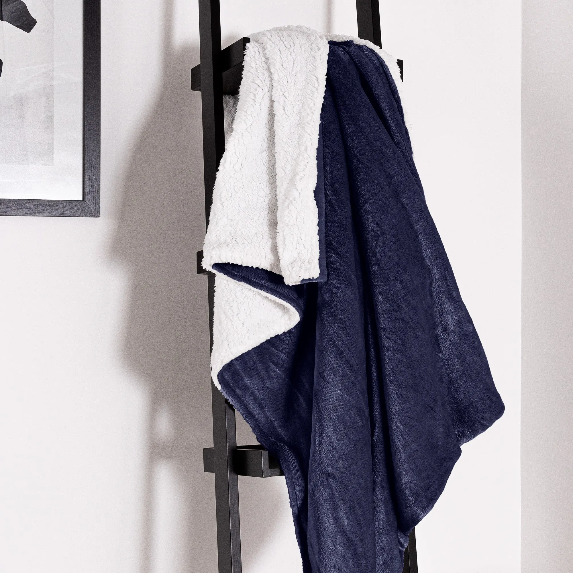 Sherpa Throw / Blanket - Fleece Dark Blue