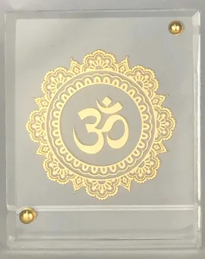 shree kreations Om Photo Frame | Aum Frame on Acrylic Sheet for Car Dahboard Table Top Pooja Mandir Office Table