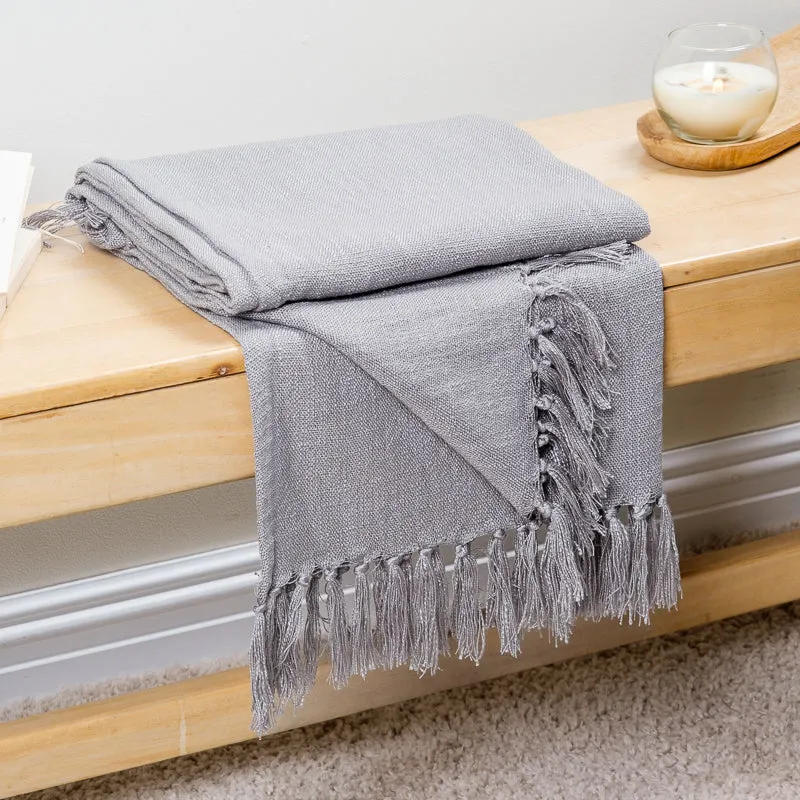 Textured Throw - Light Grey