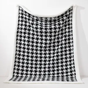 Throw / Blanket - Knitted Dogtooth Black