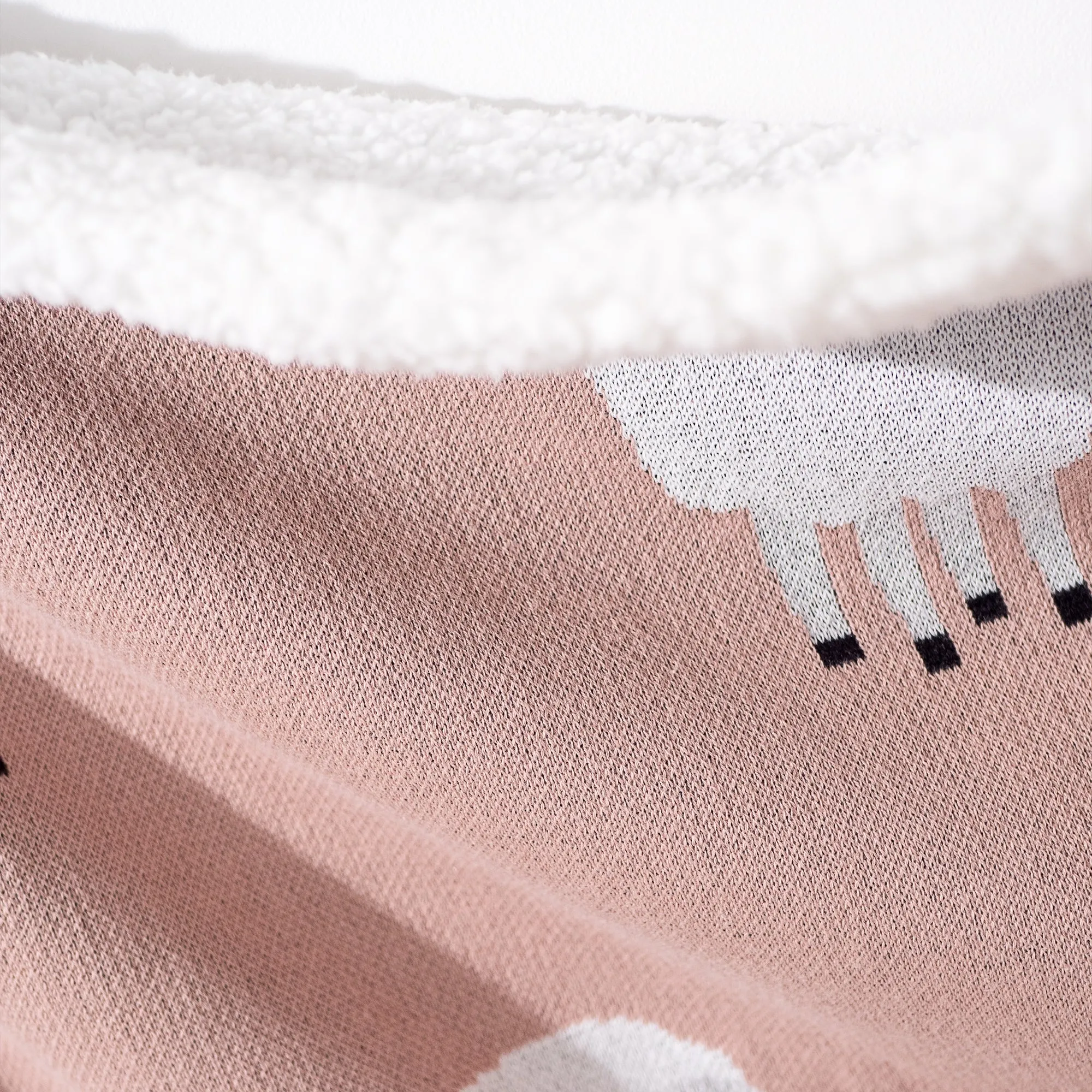 Throw / Blanket - Knitted Sheep Pink