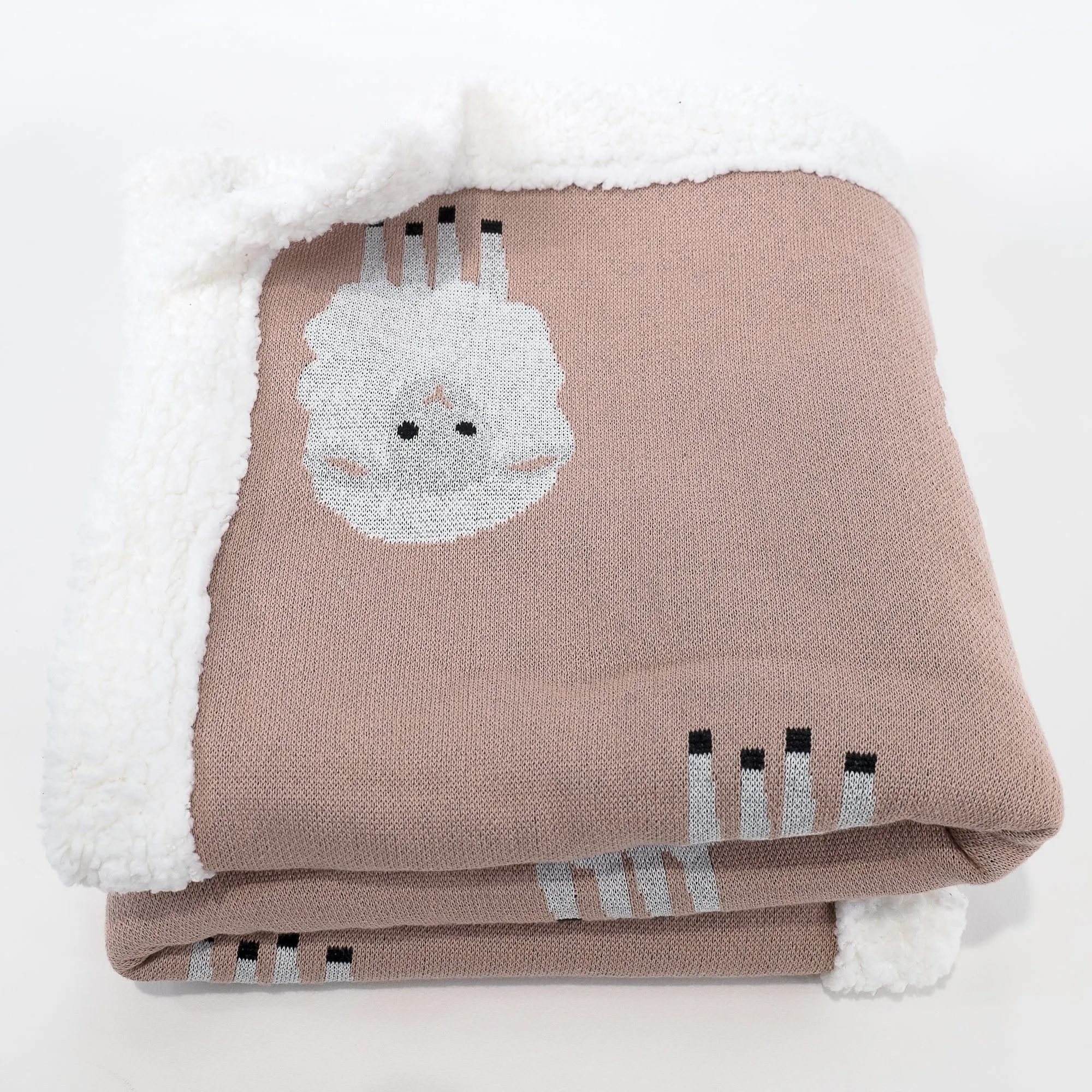 Throw / Blanket - Knitted Sheep Pink