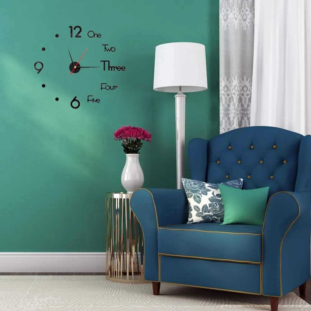 TRENDING Frameless DIY Wall Clock,Large Modern 3D Mirror Wall Clock Decor Sticker DIY Clock kit for Home Living Room Bedroom Office Wall Decorations (DIY Wall Clock 01)