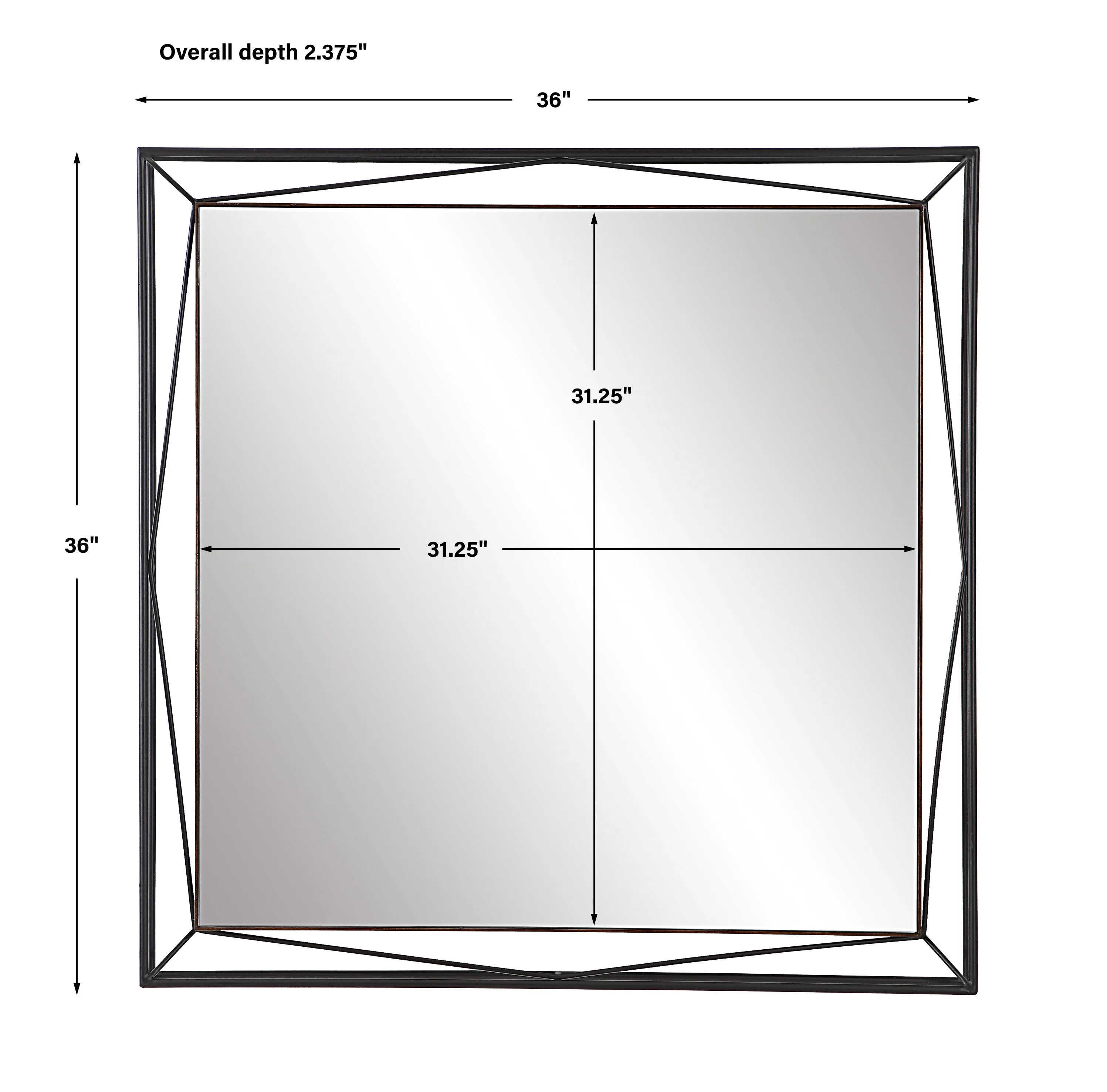 Uttermost Entangled Modern Square Mirror