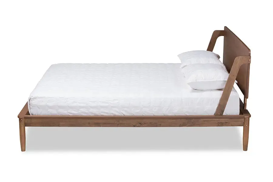 Verona Ash Walnut Brown Wood Platform Bed (Queen)