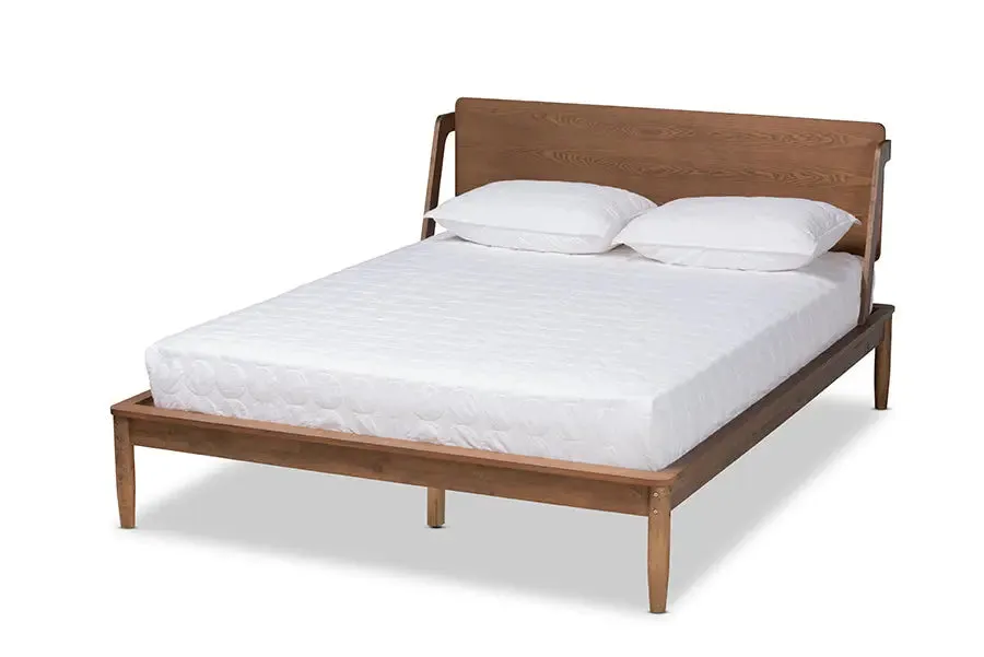 Verona Ash Walnut Brown Wood Platform Bed (Queen)