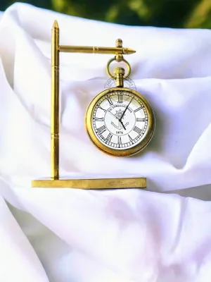 Vintage Table Clock Brass Finish